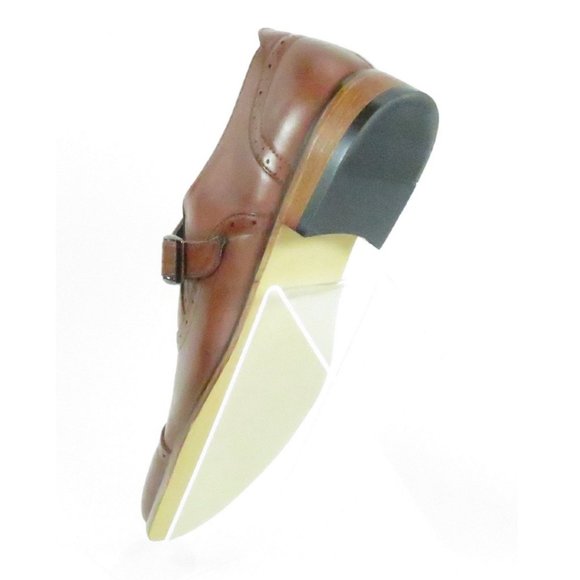 Executive Brown Buckle Italian Style Shoes - Picture 5 of 12